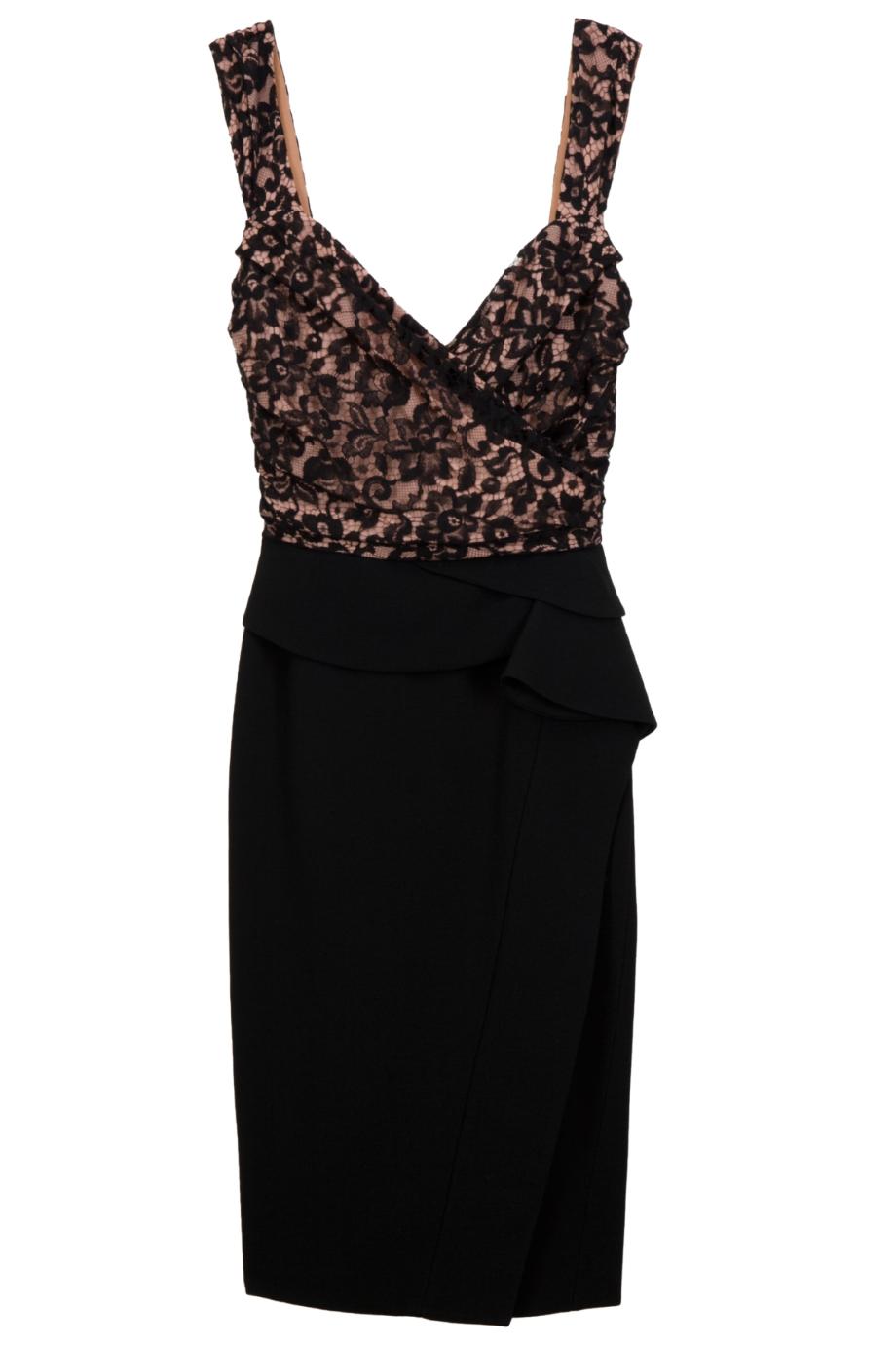 Lyst Eastland Sl 1/2 Lace 1/2 Plain Dress in Black