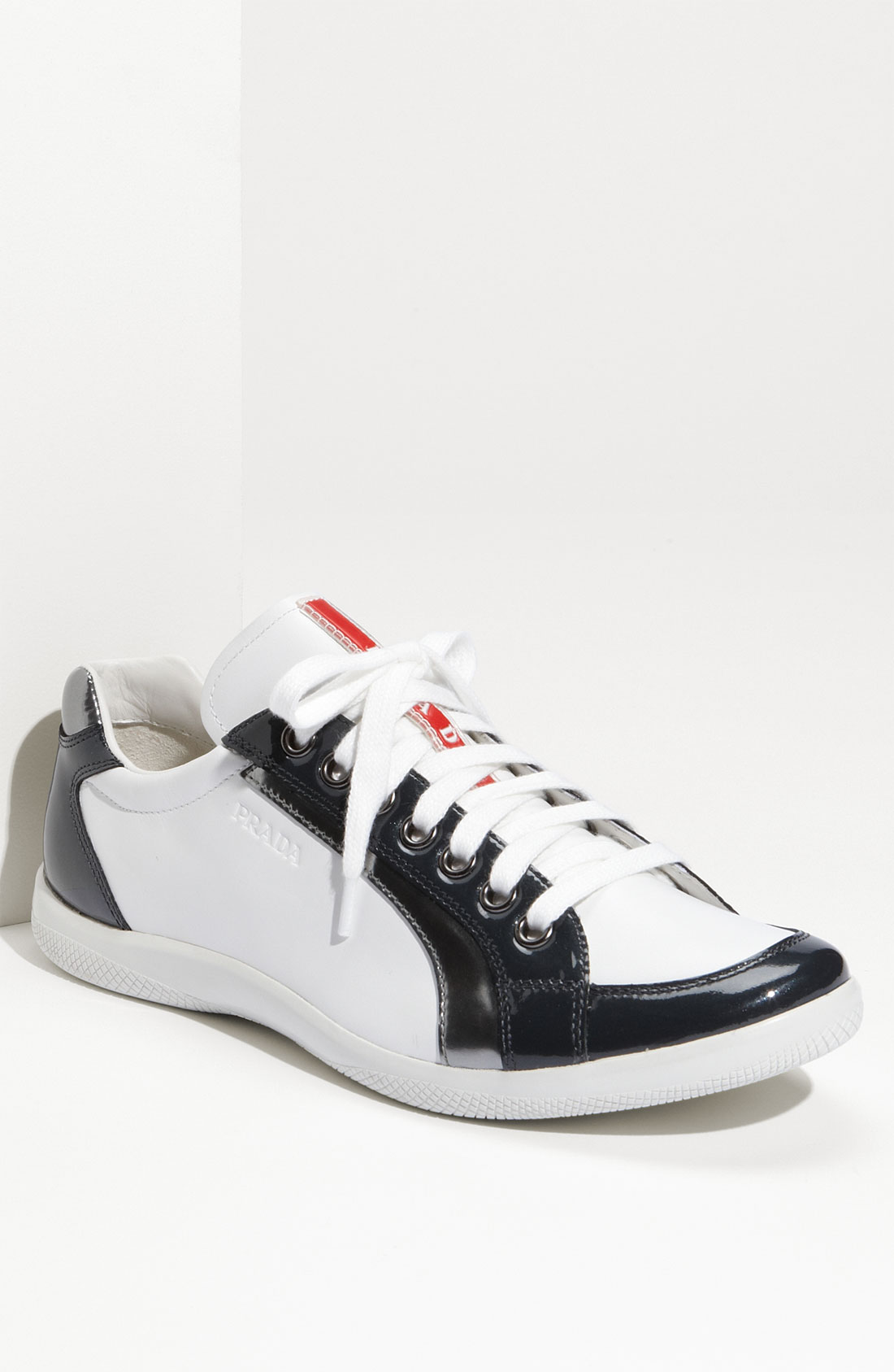 Prada Low Profile Sneaker in White for Men (white/ grey blue/ silver ...