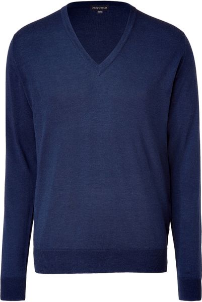 John Smedley Indigo V-neck Sweater in Blue for Men (indigo) | Lyst