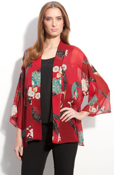 Citron Kimono Sleeve Jacket in Red | Lyst