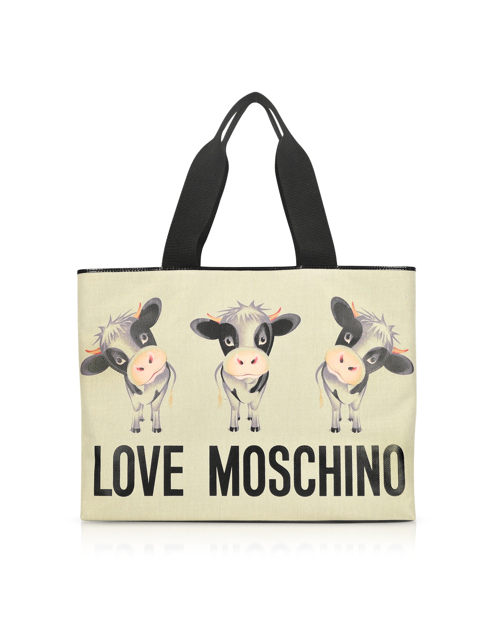 Lyst Moschino Cow Large Canvas Tote Bag In Natural