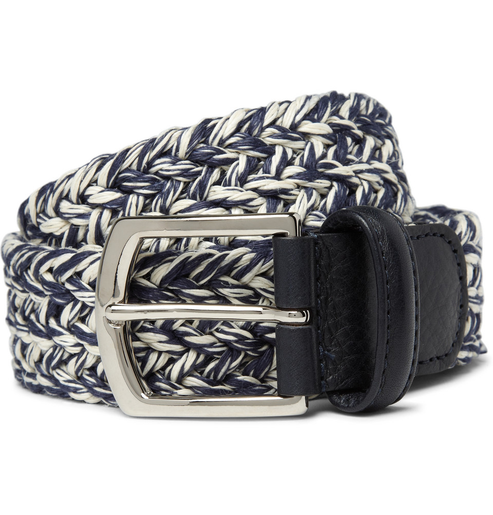 Andersons Woven Linen Belt in Blue for Men | Lyst