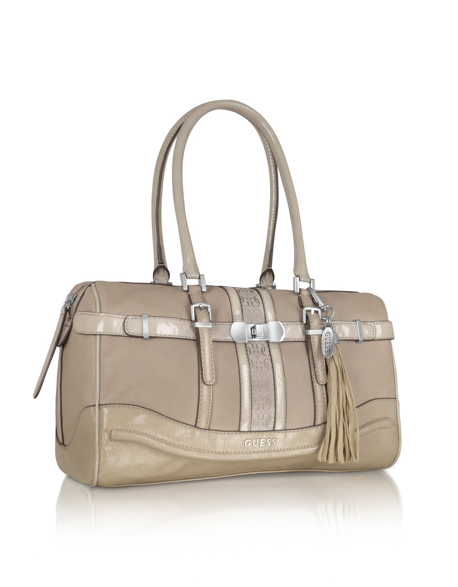 Guess Scent City - Box Satchel Bag in Beige (brown) | Lyst