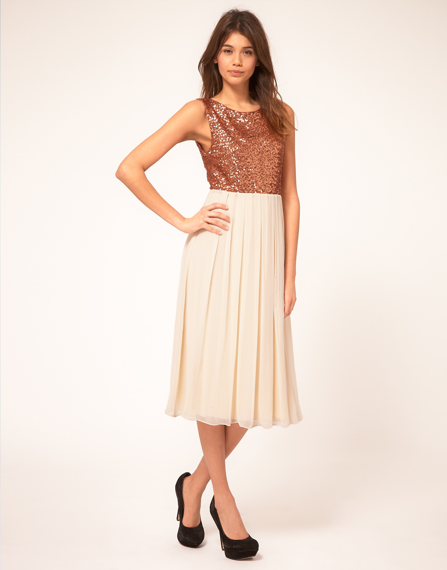 tfnc silverwhite tfnc midi dress with sequin bodice product 4 2776448 435613272