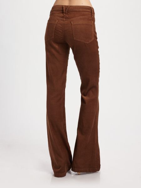 Goldsign Elan Medium Rise Flare Corduroy Pants in Brown (walnut) | Lyst