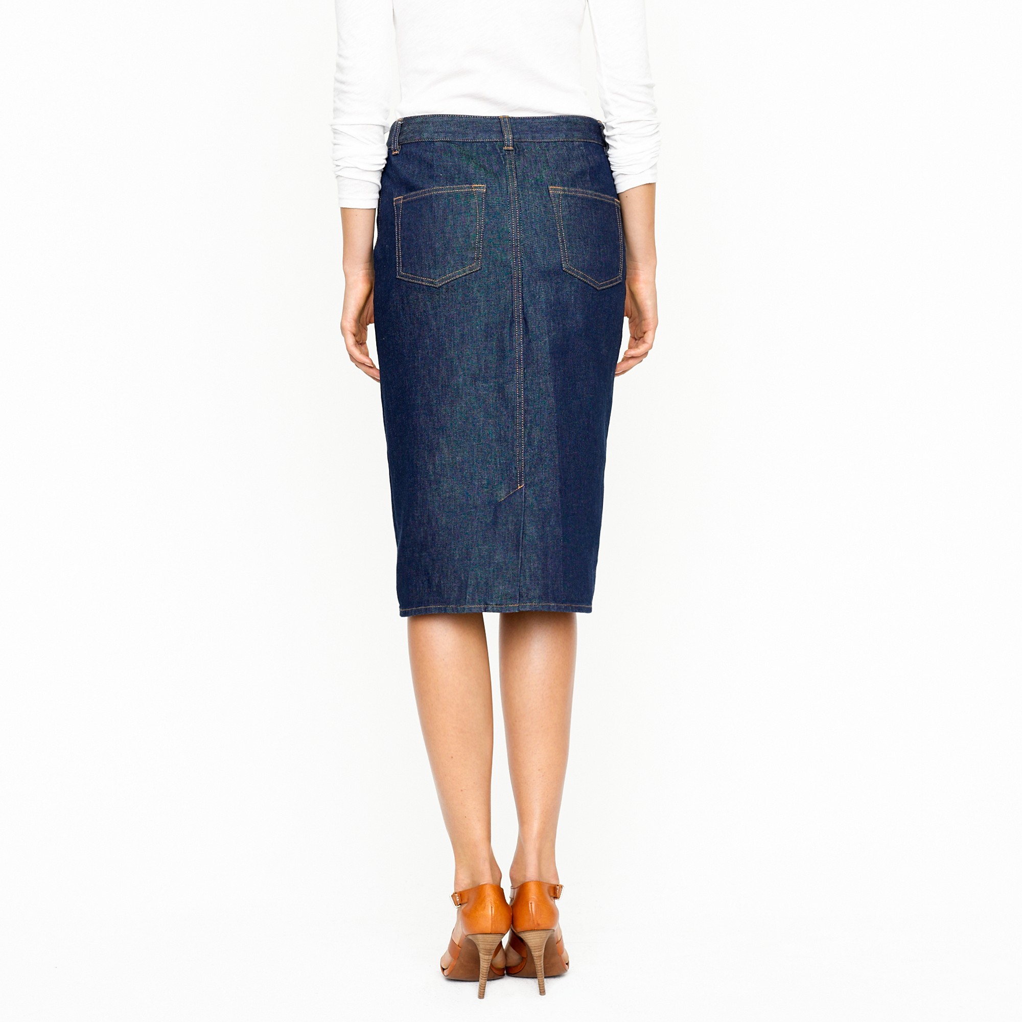 High Waisted Denim Pencil Skirt 26