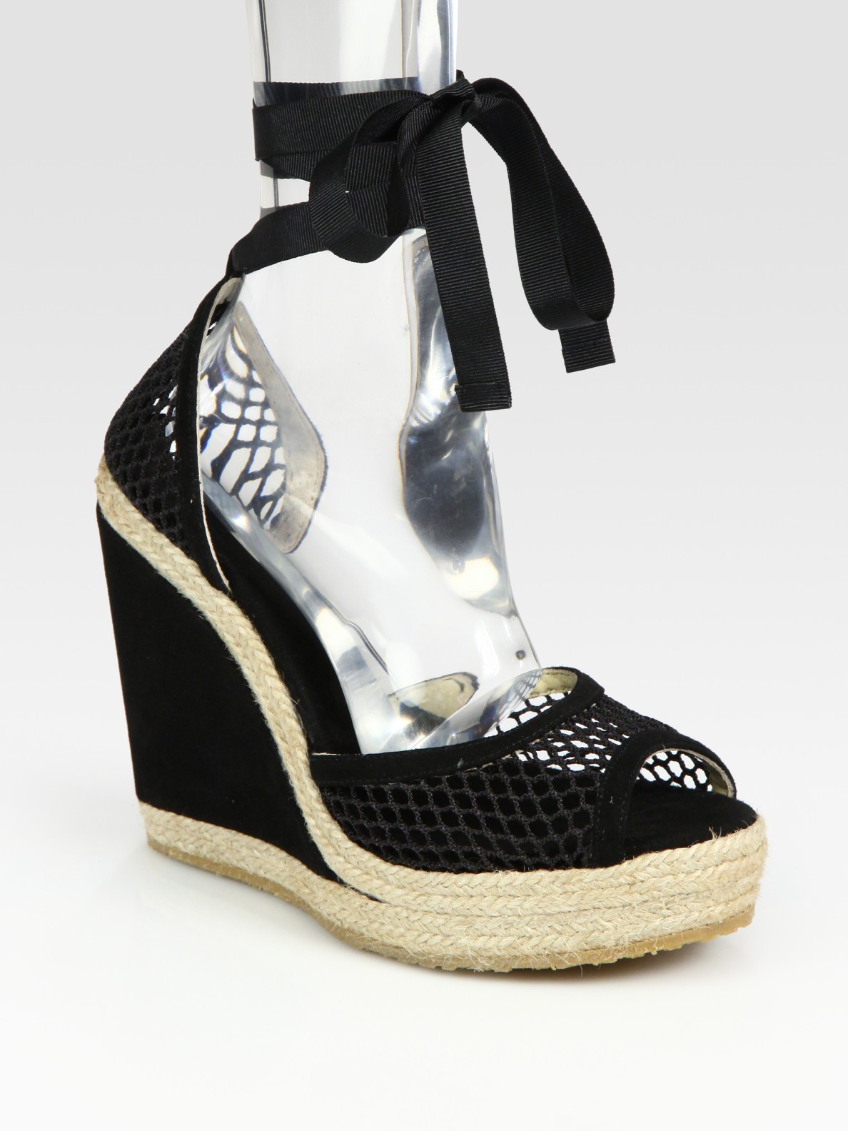 mesh wedge sandals