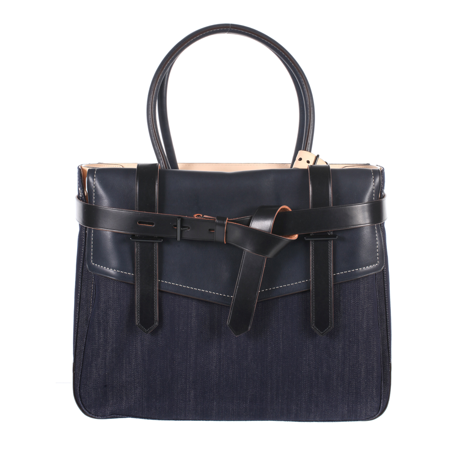 Reed Krakoff « Boxer » Bag in Raw Denim As Well As Navy and Black ...