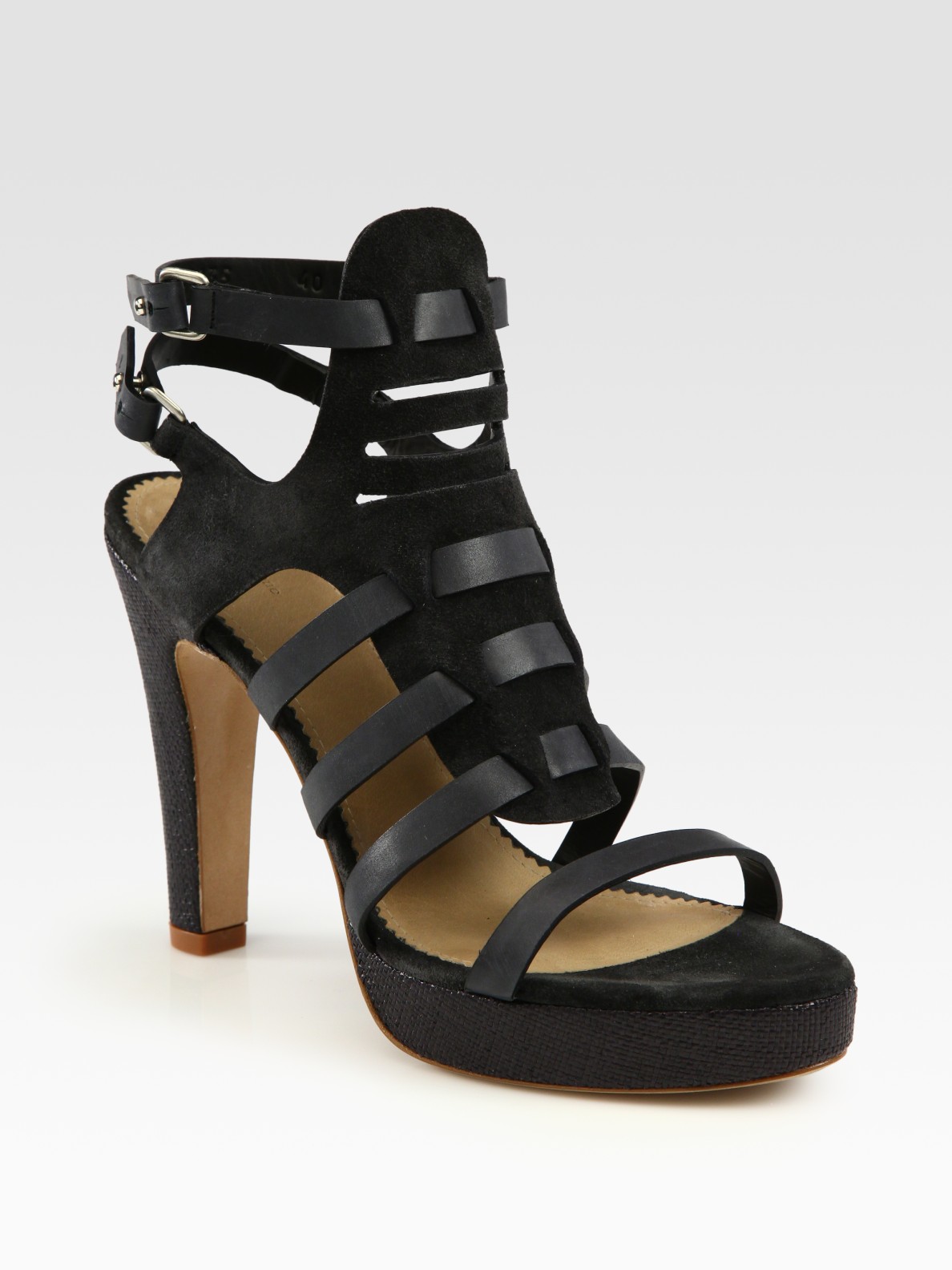 Rag & Bone Apollo Suede and Leather Platform Sandals in Gray (charcoal ...