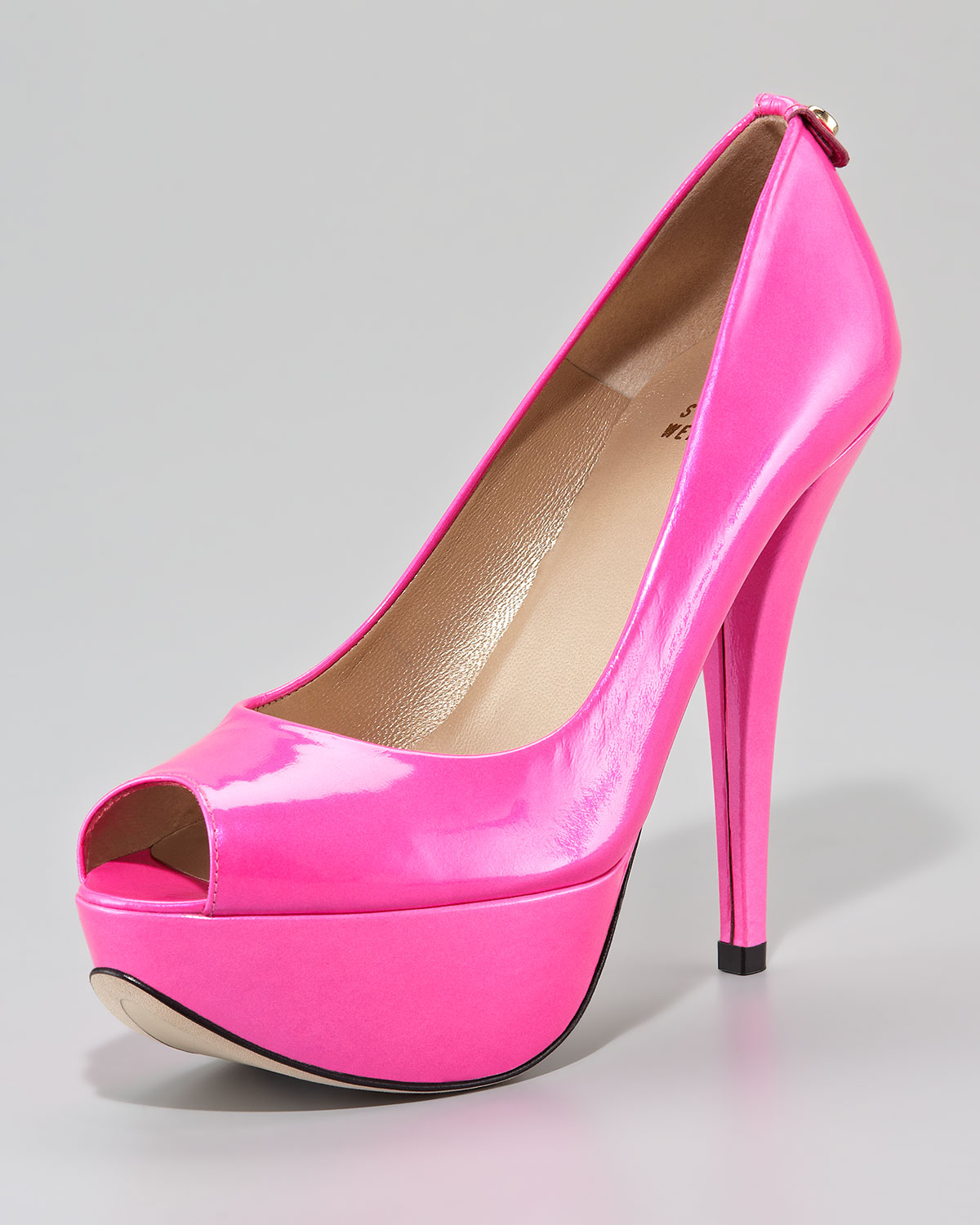 peep toe patent heels