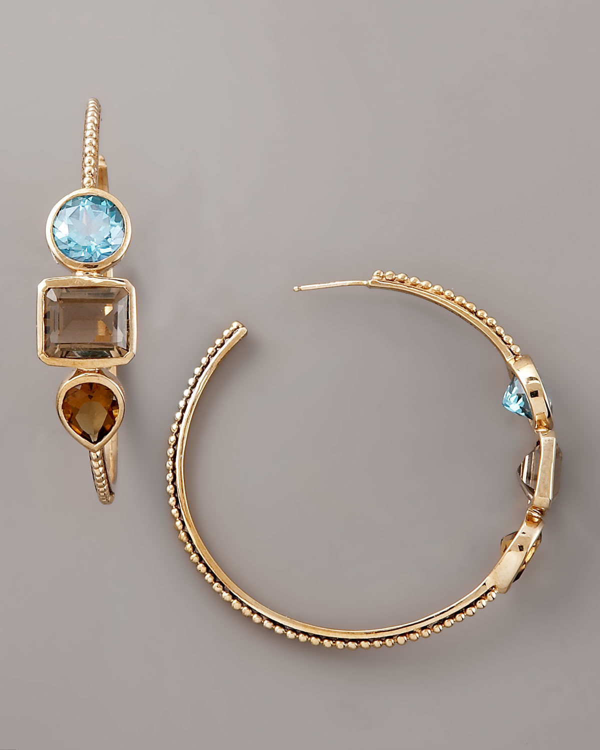 Lyst Stephen Dweck Three Stone Beaded Hoop Earrings Gallery