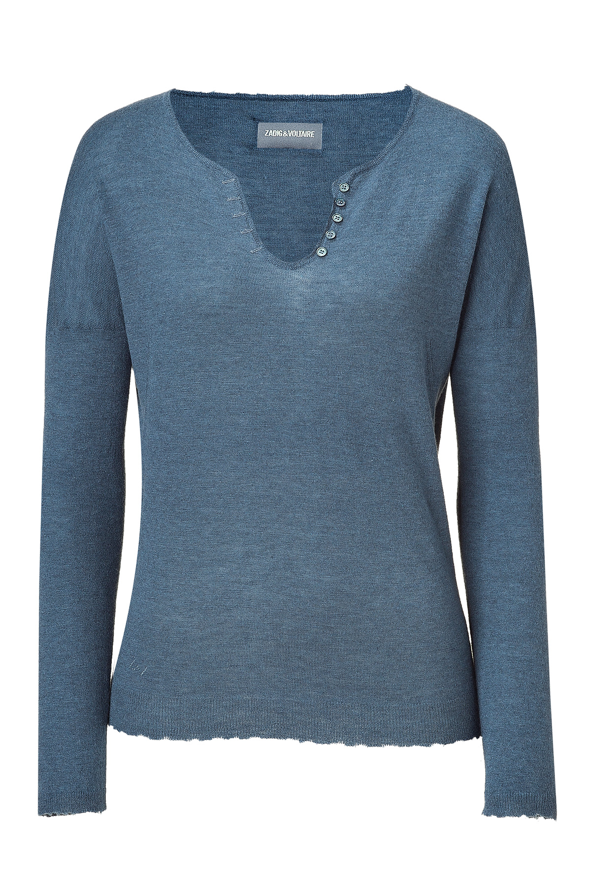 Zadig & Voltaire Blue Mélange Cashmere Celsa Sweater in Blue | Lyst