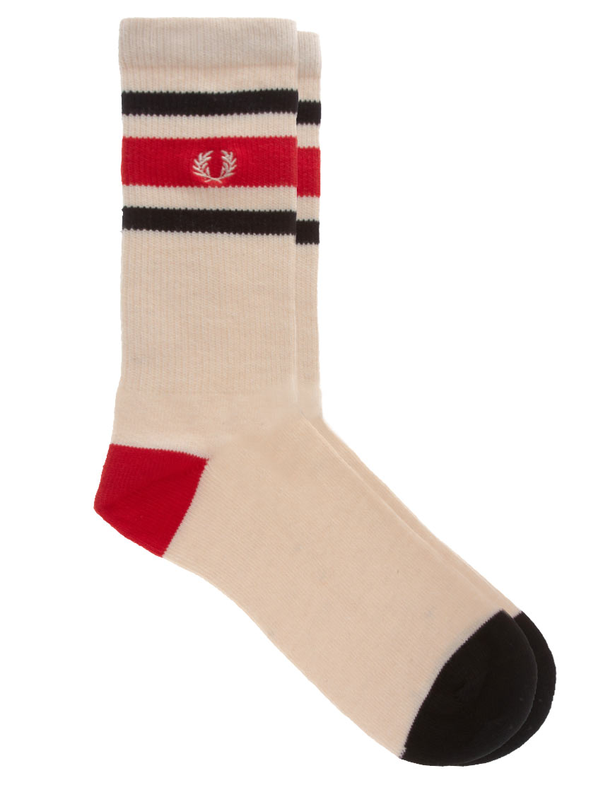 Fred perry Fred Perry Vintage Style Sports Socks in Natural for Men | Lyst