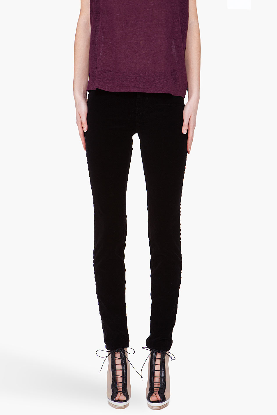 Lyst - J Brand Black Felt Pants in Black