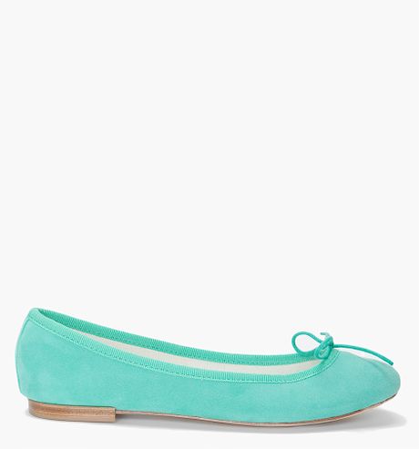 Repetto Goatskin Ballerina Flats in Green (turquoise) | Lyst