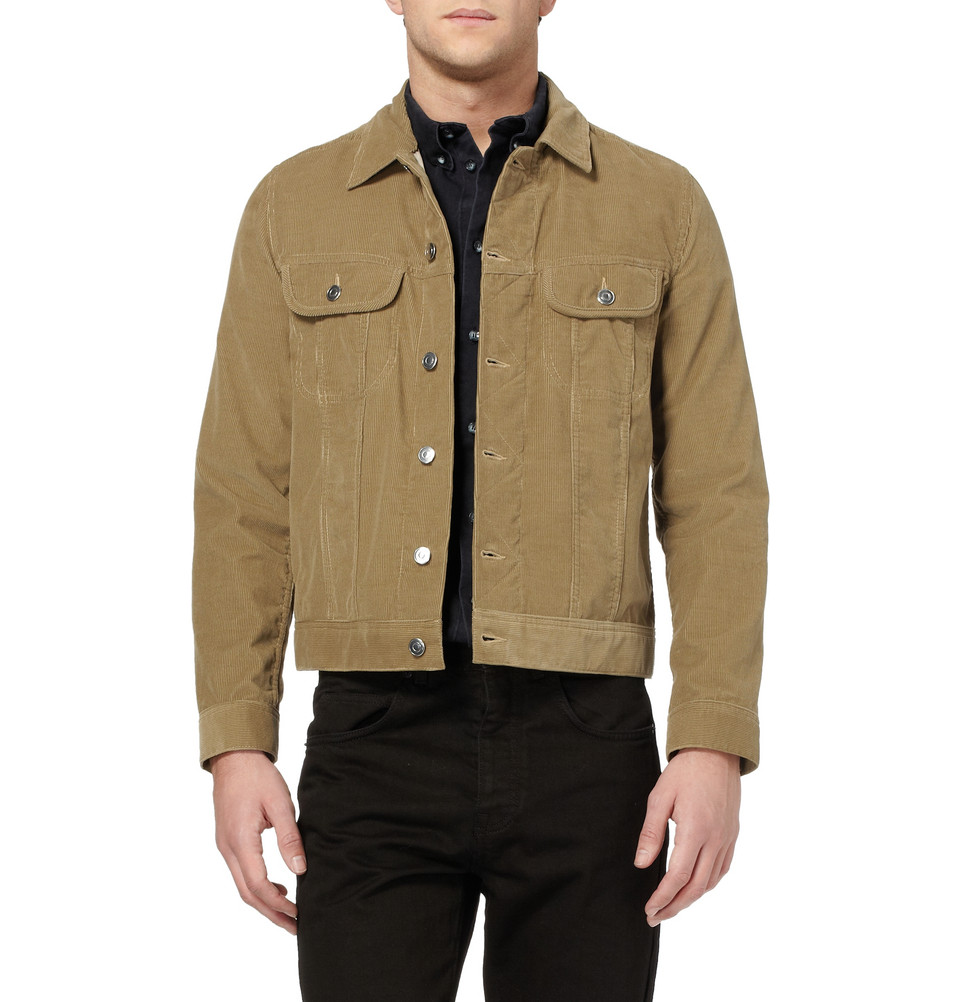 A.p.c. Cotton-corduroy Jacket in Brown for Men | Lyst