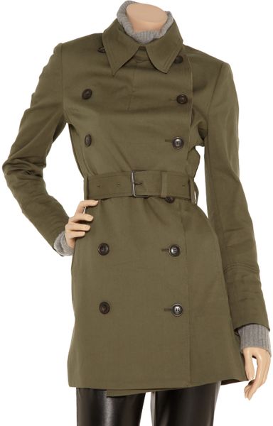 Edun Cotton Trench Coat in Green (olive) | Lyst