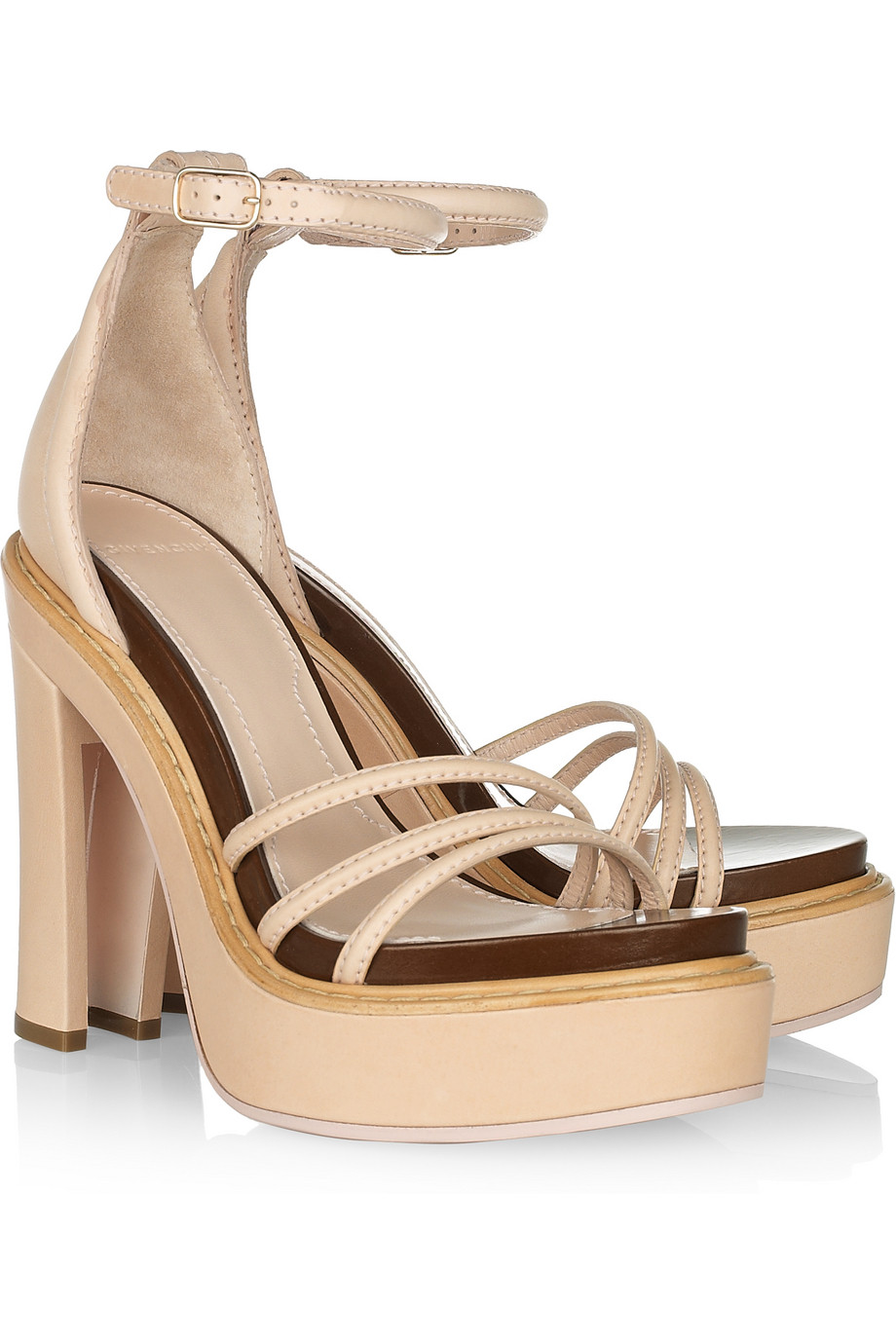 Lyst - Givenchy Leather Platform Sandals in Natural