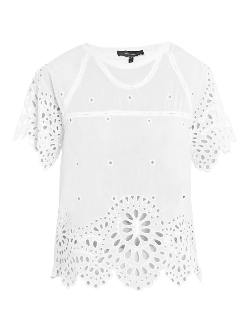 Isabel Marant Dream Cotton Embroidered Top in White | Lyst