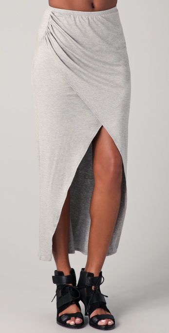 Lyst - Lna Laguna Wrap Skirt in Gray