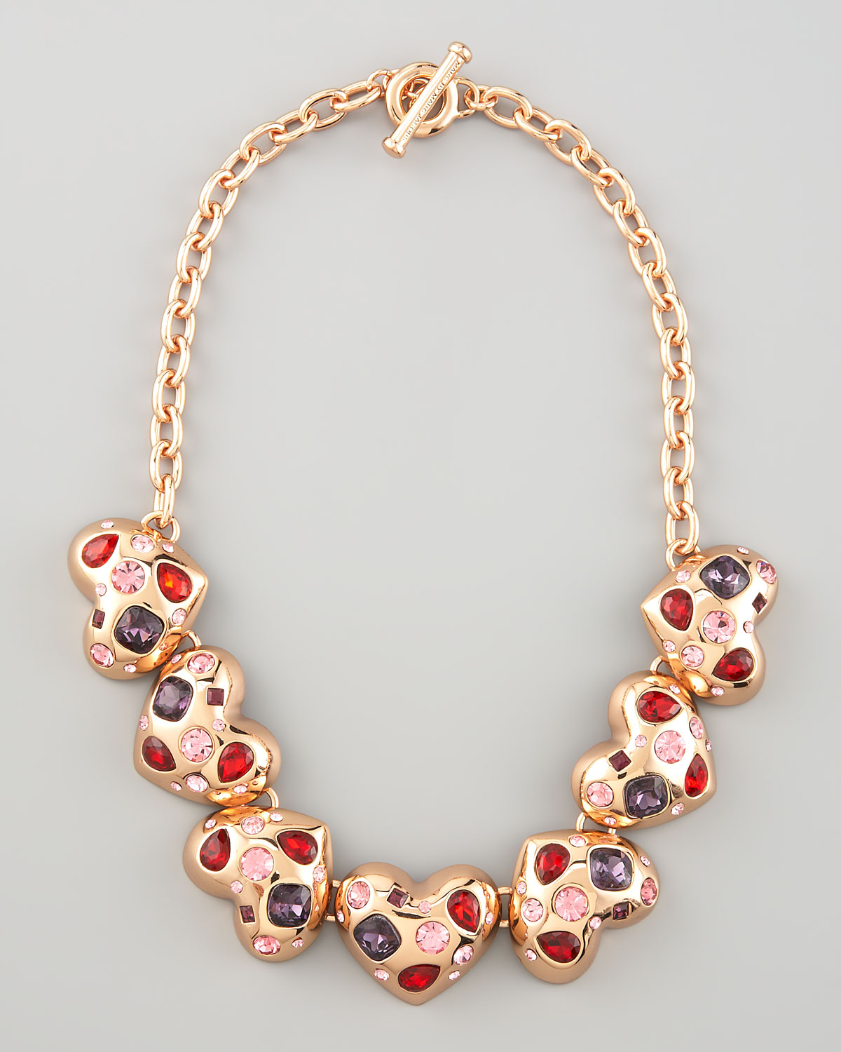 Marc By Marc Jacobs Heart Statement Necklace in Gold (rose gold) | Lyst