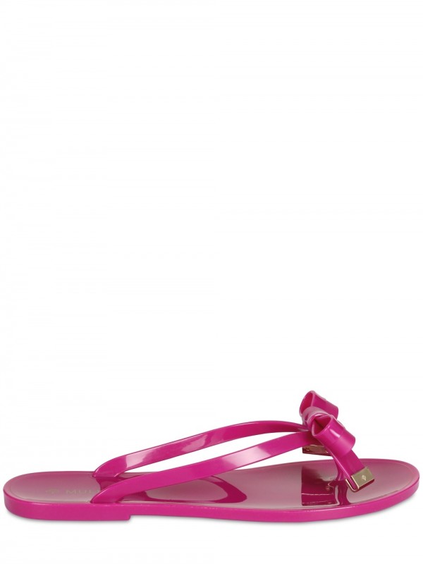 Lyst - Mulberry Bowed Jelly Sandals Flats in Purple