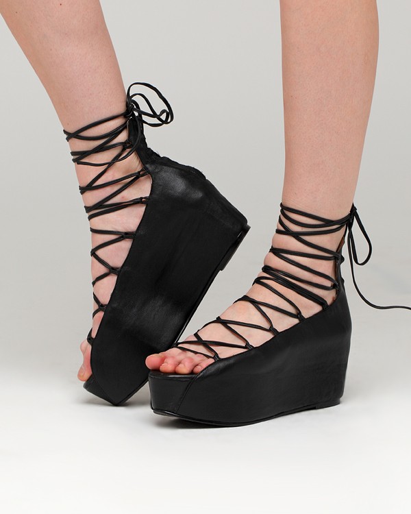 Jeffrey Campbell Natalia Corset Flatform in Black | Lyst