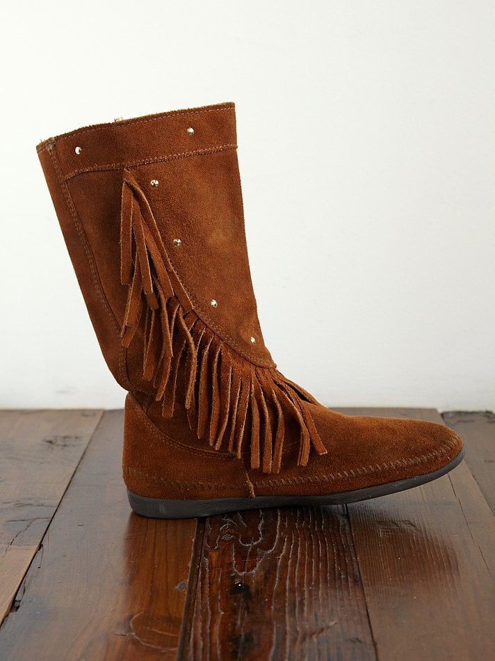 Free people Vintage Tall Moccasins in Brown | Lyst