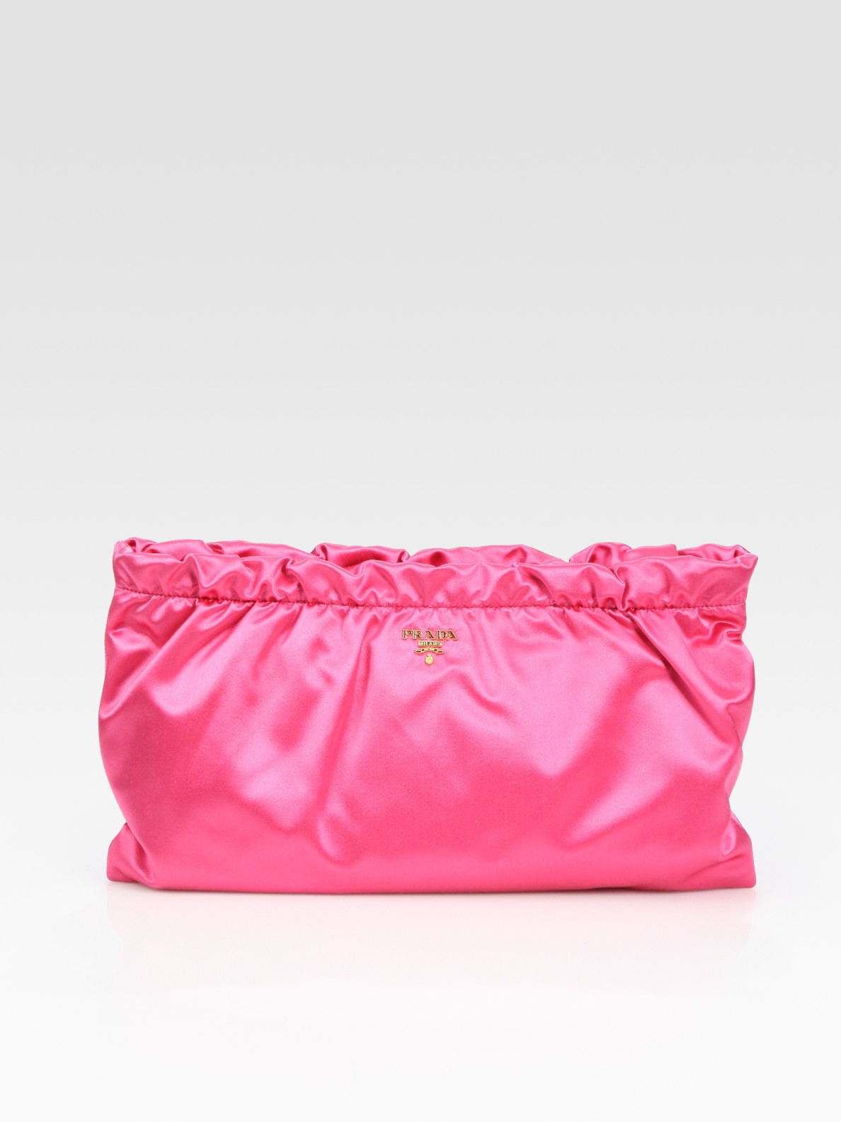 Prada Raso Satin Clutch in Pink (fuchsia) | Lyst