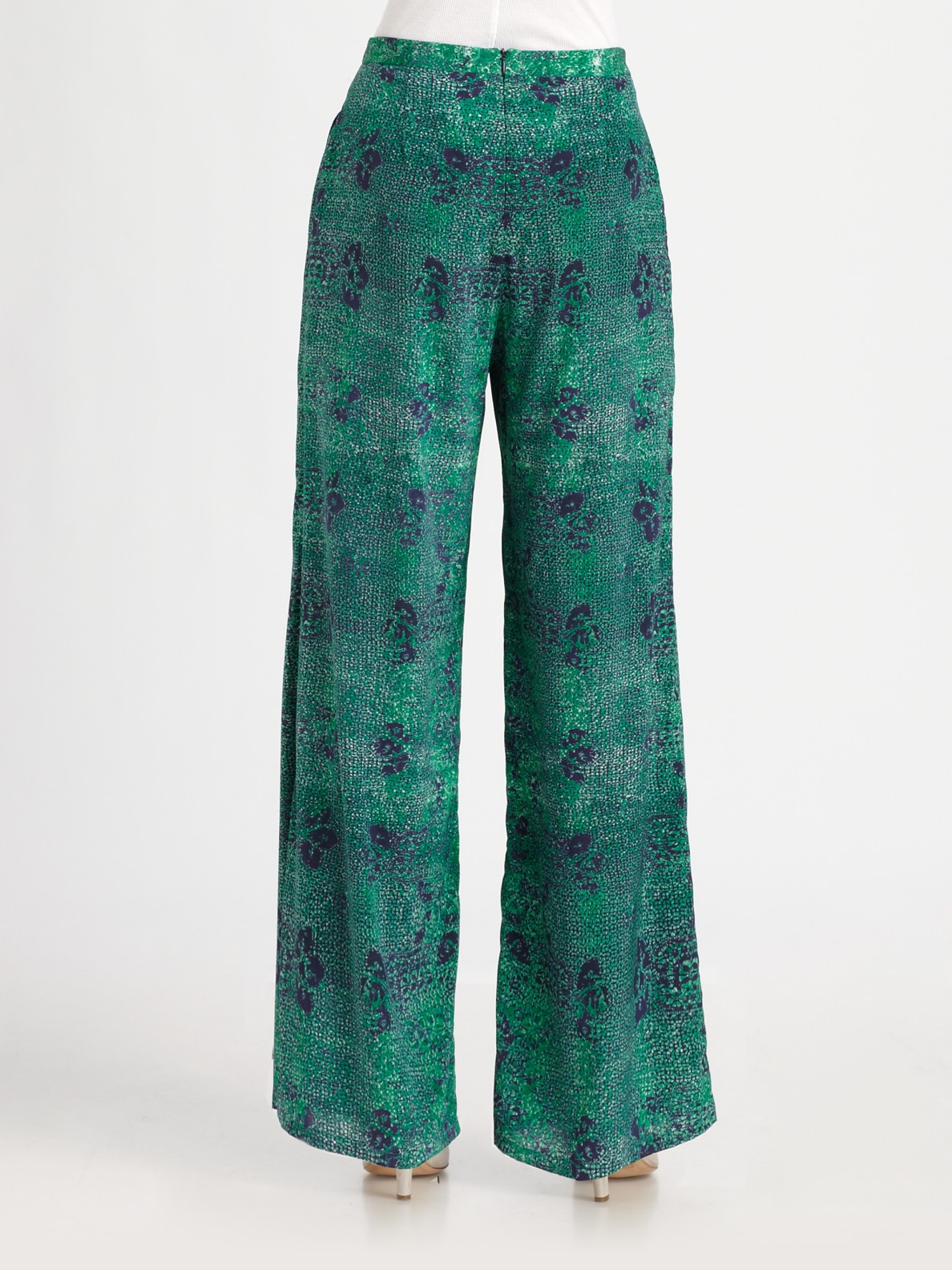 Gryphon Pajama Wide Leg Pants in Green | Lyst