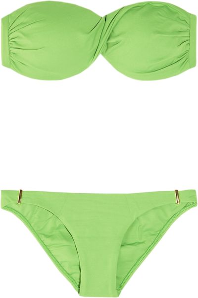 Melissa Odabash Martinique Twisted Bandeau Bikini in Green | Lyst