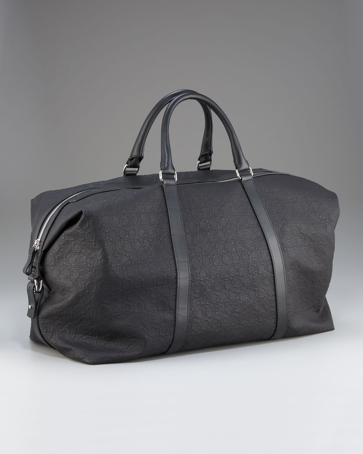 Ferragamo Miami Linen Duffel Bag in Black for Men - Lyst