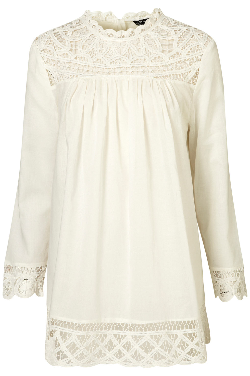 Lyst - Topshop Cream Cotton Tunic in Natural
