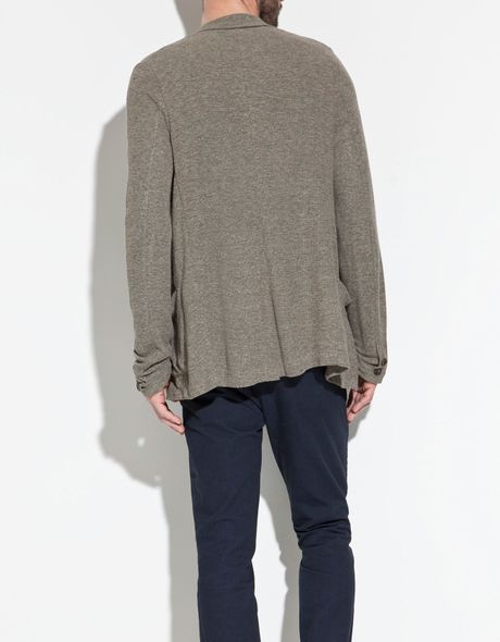 Zara Knitted Blazer in Beige for Men | Lyst