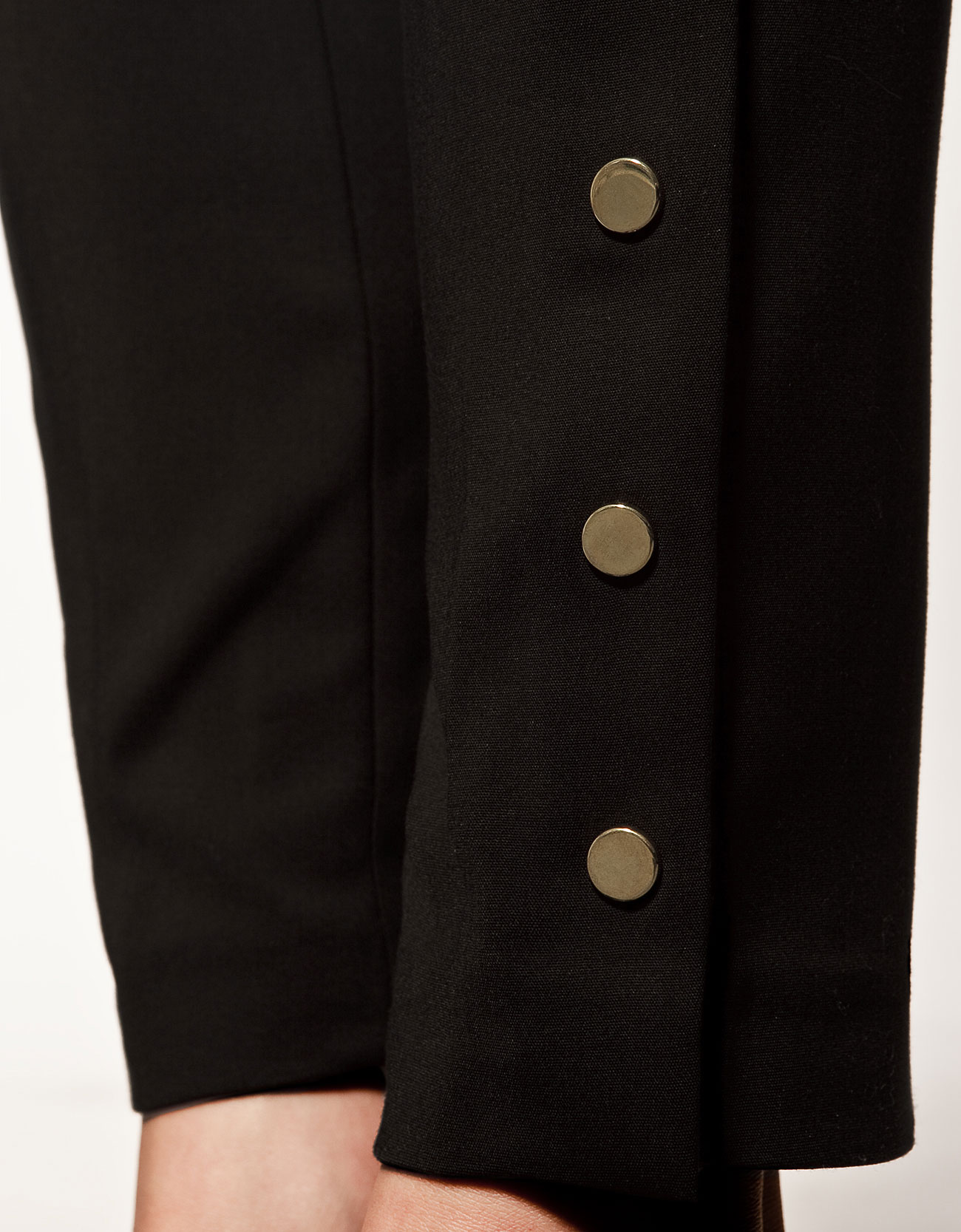 Zara Trousers With Hook And Eye Hem in Black | Lyst