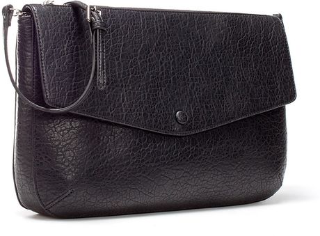 Zara Zipped Messenger Bag With Foldover Flap in Black | Lyst