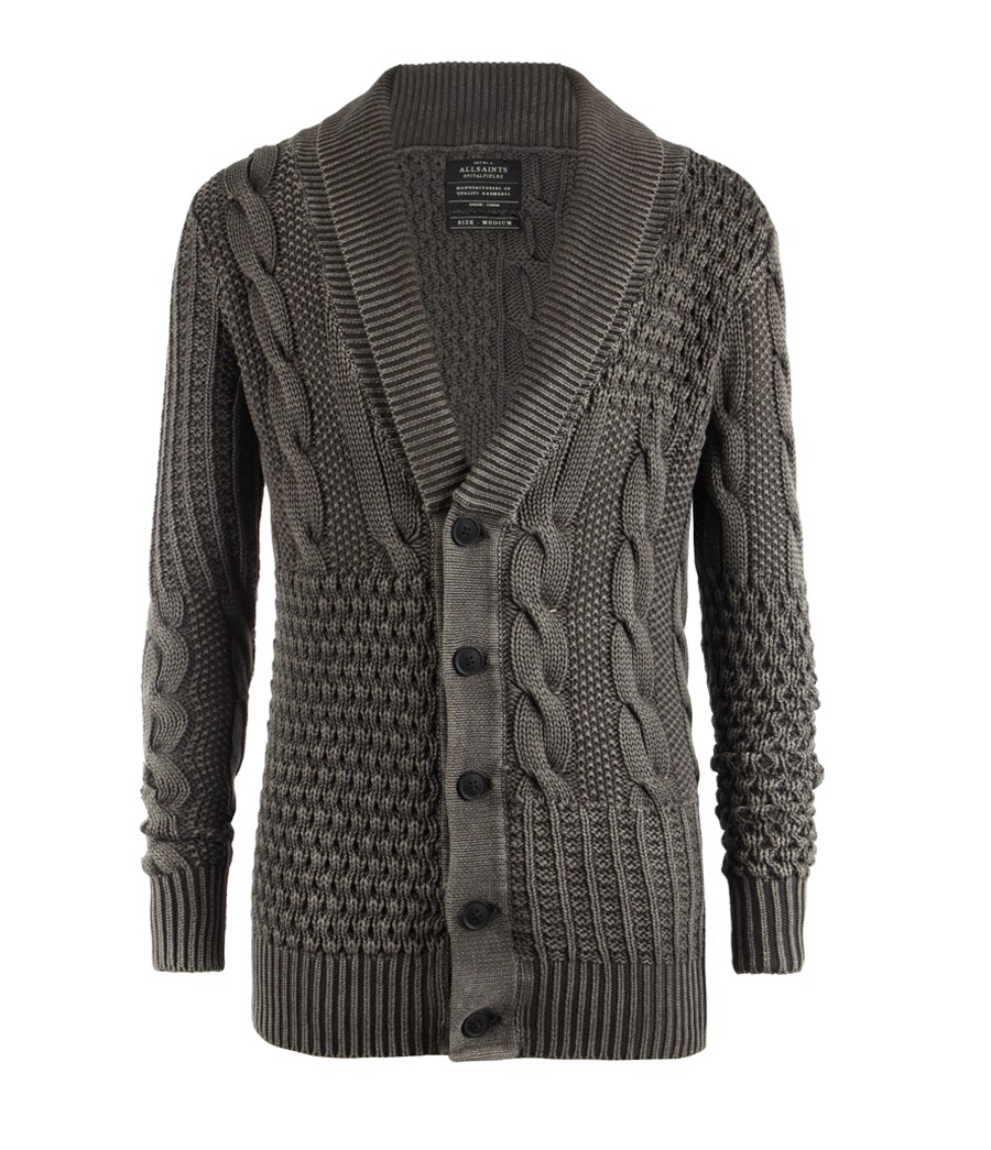 Allsaints Whitby Cardigan in Gray for Men | Lyst