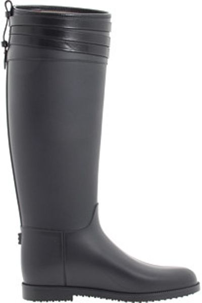 Burberry Equestrian Rain Boot with Leather Belts in Gray (b) | Lyst