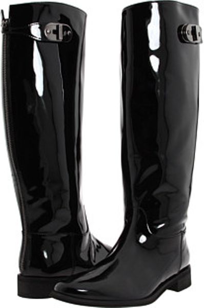 Burberry Patent Leather Riding Boots in Black (b) | Lyst
