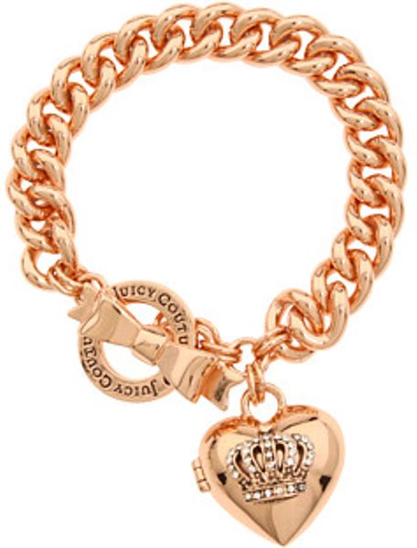Juicy Couture Bow Toggle Heart Crown Bracelet in Pink (r) | Lyst