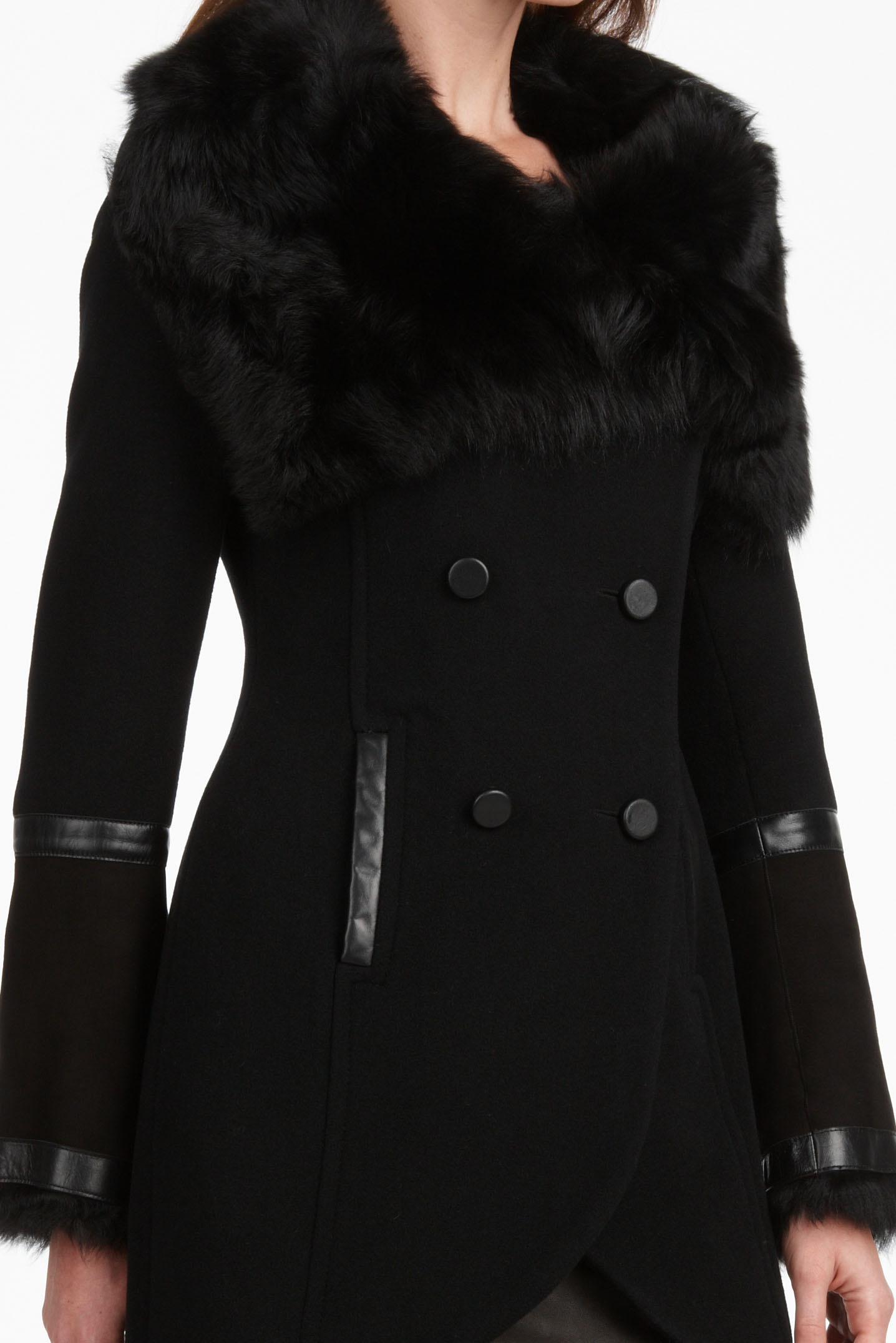 Lyst - Mackage Tanya Fur Collar Coat in Black