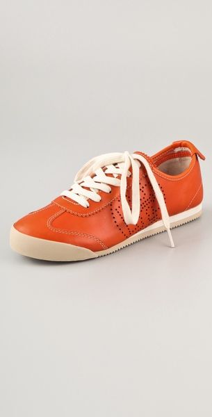 Tory Burch Murphey Perforated Sneakers in Orange | Lyst