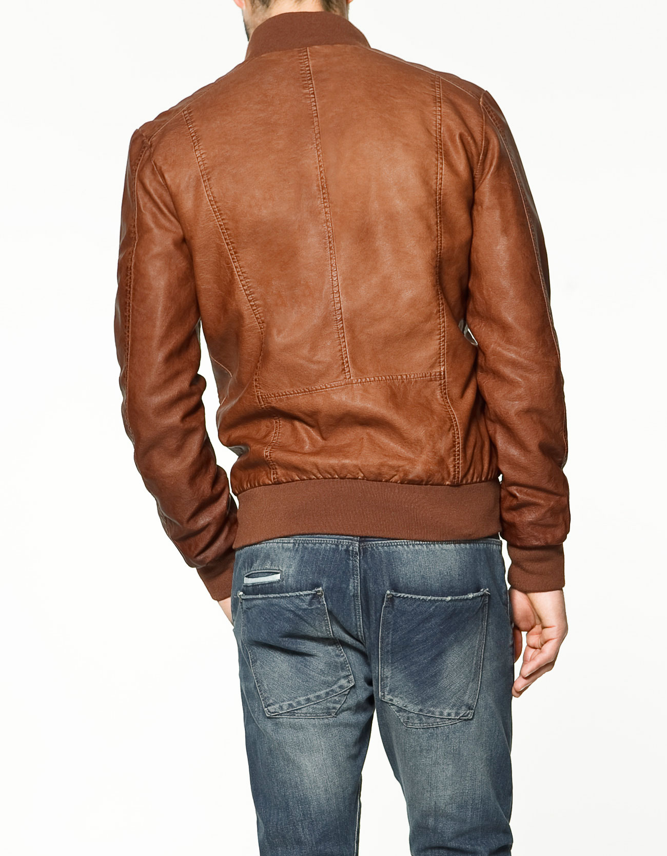 Leather Jackets For Men Zara Priletai Com Zara Synthetic Leather Jacket In Brown For Men Lyst