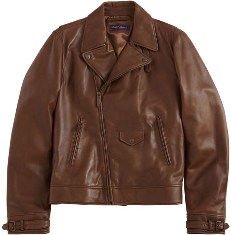 Ralph Lauren Purple Label Short Leather Jacket in Brown for Men | Lyst