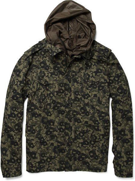 Acne Studios Alexander Textured Cotton Camouflage Jacket in Green for ...