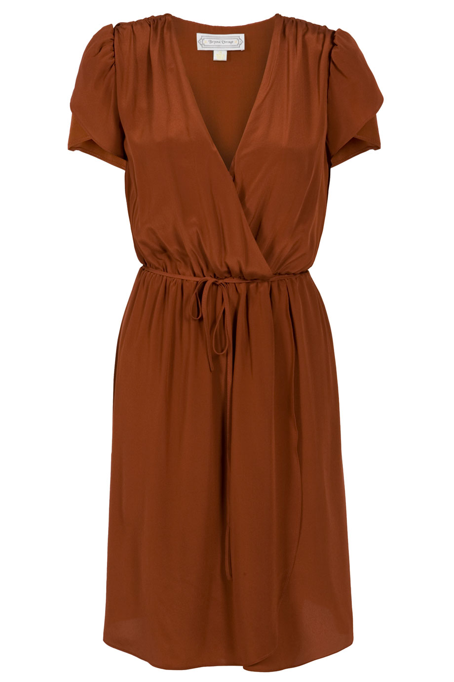 Lyst Beyond Vintage Faux Wrap Dress in Brown