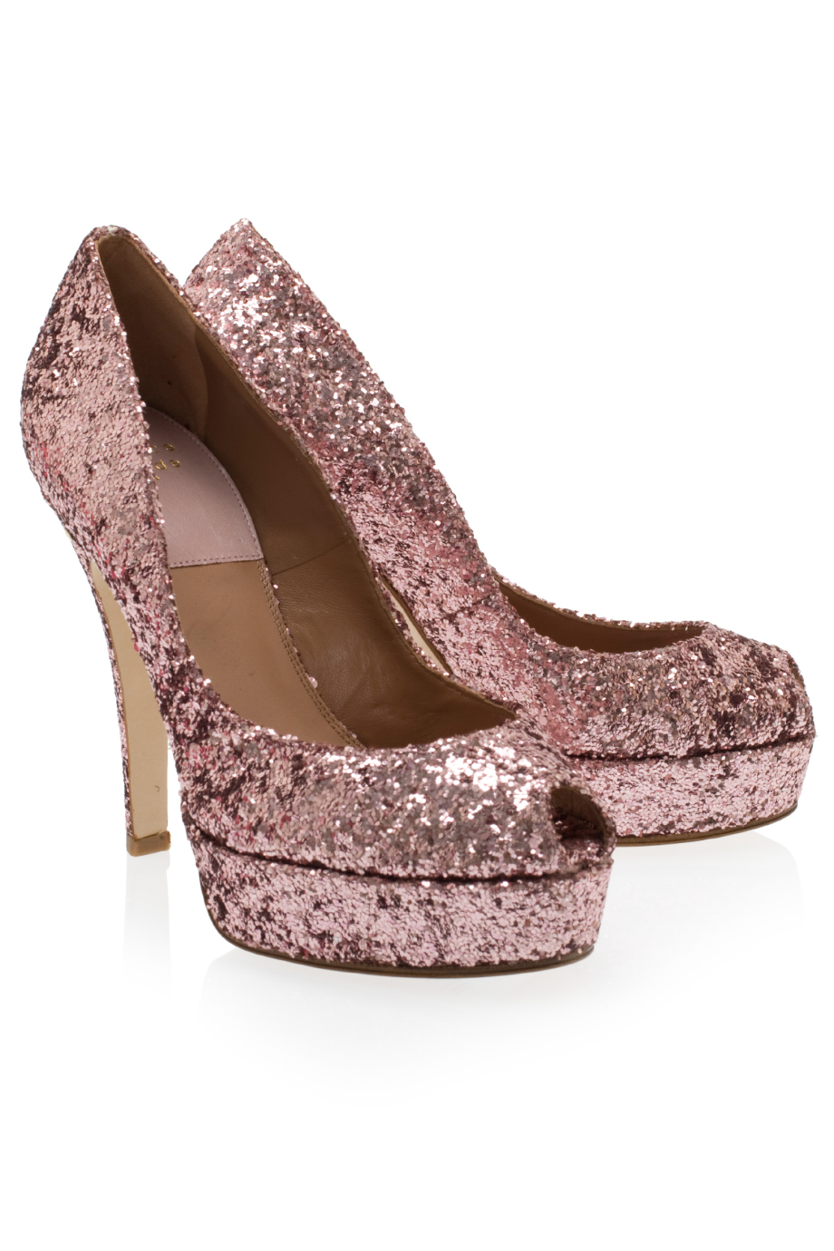 Lyst - Laurence Dacade Jungle Glitter Peeptoe Heels in Pink