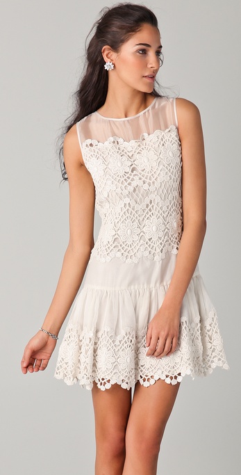 Lyst - Red Valentino Sleeveless Crochet Dress in White