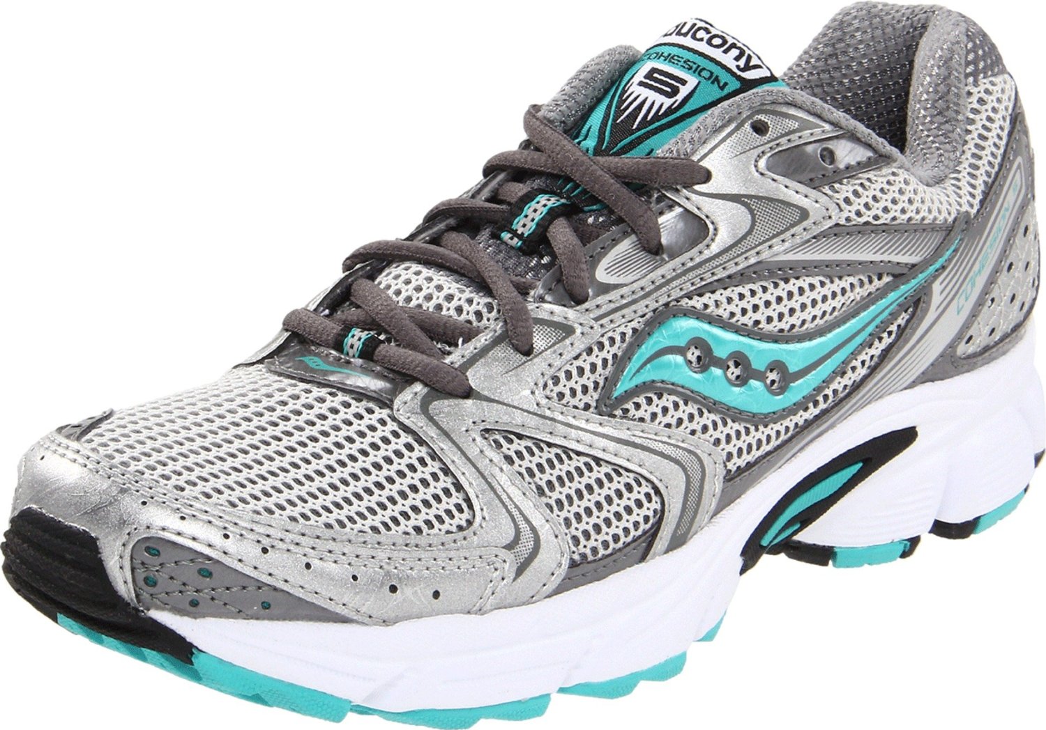 Saucony Grid Cohesion 5 Running Shoe in Green (silver/green/white) | Lyst