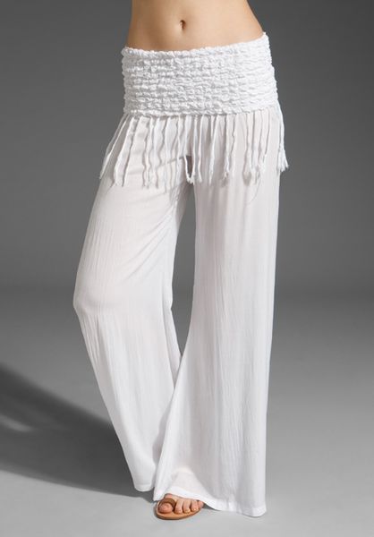 Indah Smock and Roll Lounge Pant in White | Lyst
